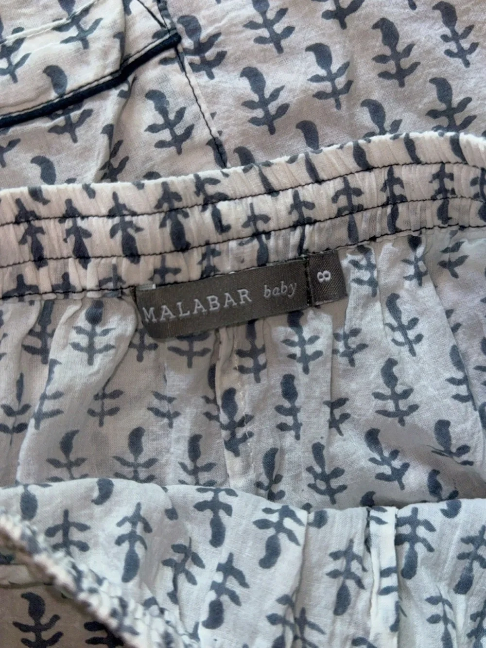 Like New Malabar Baby 100% Cotton Voile Pajama Set Size 8
